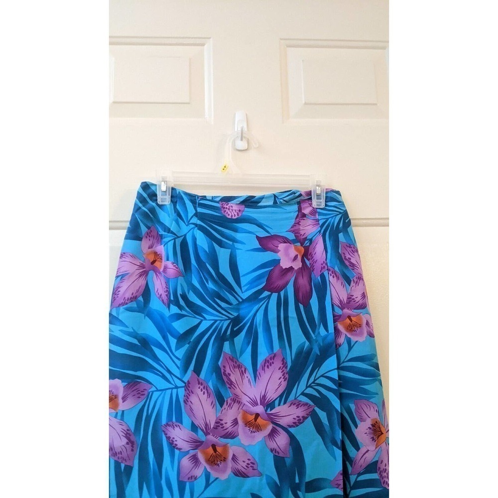 Worthington Sz 8 Wrap Skirt Long 100% Silk Tropical Hawaiian Vintage JCPenny - Picture 6 of 12
